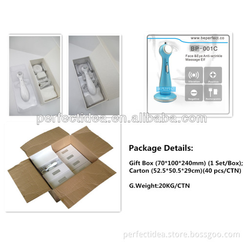 BP001B-galvanic anti wrinkle cream massager with vibration